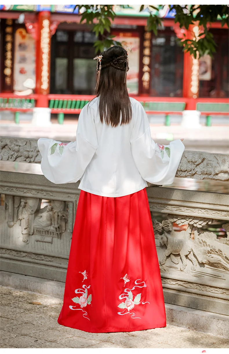 Женский Hanfu Традиционный китайский древний народный танцевальный костюм праздничный наряд Мин Цин вышивка принцесса фея платье набор DL4993