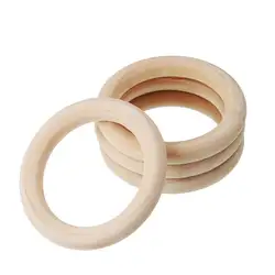 5 шт./лот 70 мм бусины из натурального дерева для прорезывания зубов деревянное кольцо для детей DIY деревянные украшения для рукоделия