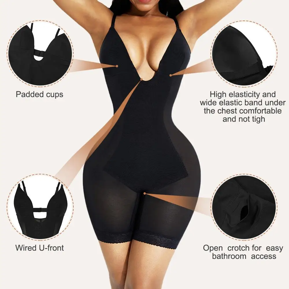 Body Shaper сексуальный глубокий V образный вырез открытая спина боди ремень с u