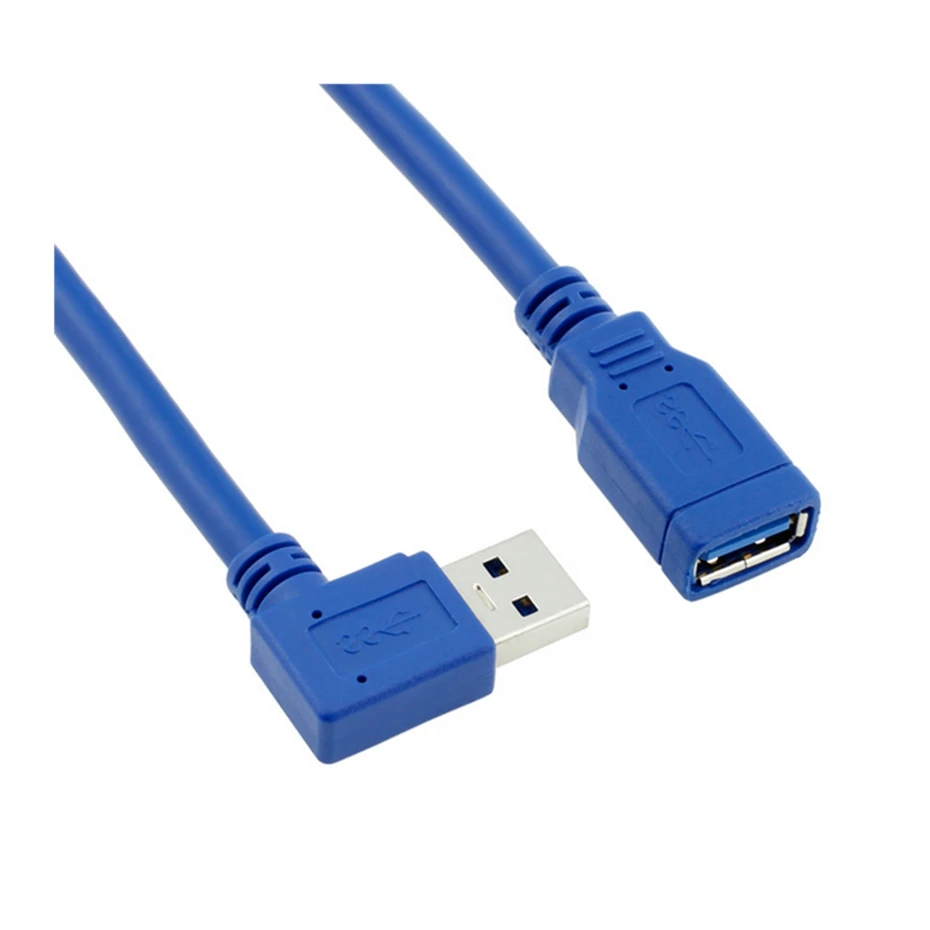 USB 2,0 3,0 Удлинительный кабель под прямым углом 90 градусов для мужчин и женщин супер скоростные USB кабели для синхронизации данных и зарядки