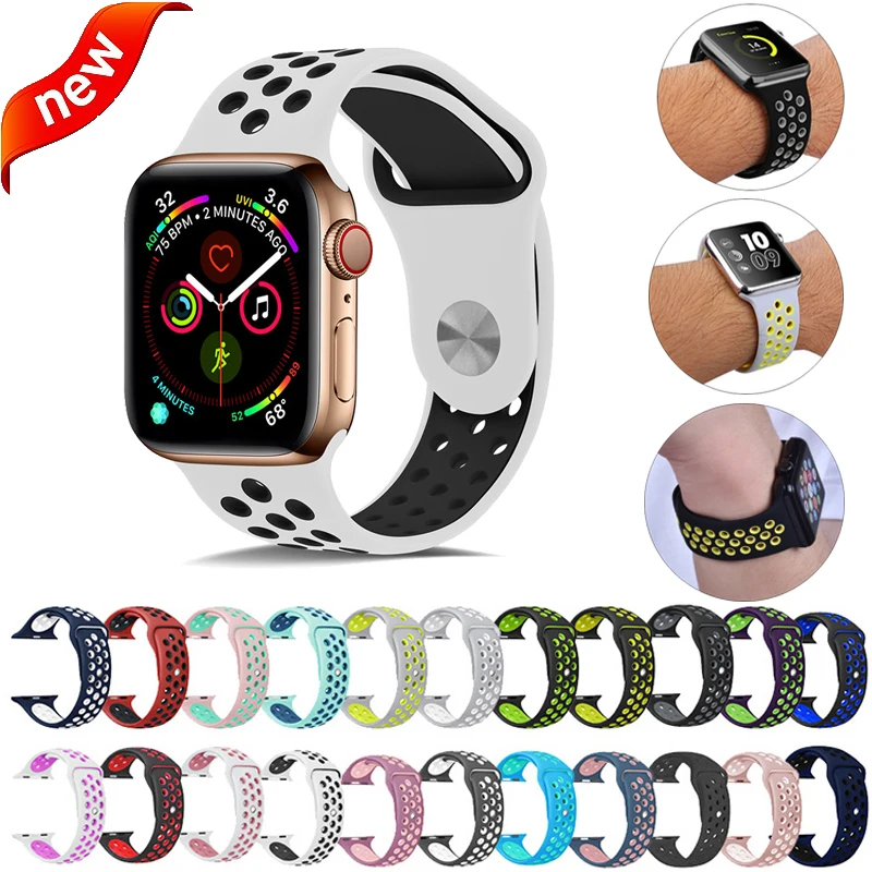 Дышащий ремешок для наручных часов Apple Watch 38/42 мм iWatch версия 4 полосным 44/40