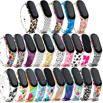 

For Xiaomi Mi band 4 band 3 Smart wrist Watch Flower Printed Wrist Band Bracelet Accessories 40 Soft Silicone Strap Watch band