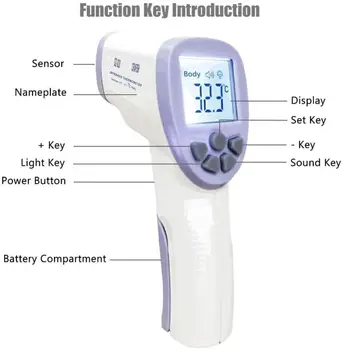 

Hot Sale Digital Thermometer Infrared Forehead Non-contact Infrared Baby Adult Thermometer With LCD Backlight Dropshipping Spot