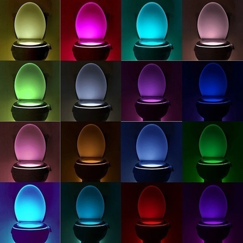 Smart 16 / 8 Colors LED Toilet Light PIR Motion Sensor Night Lamp Backlight WC Toilet Bowl Seat Bathroom Light for Children Kids Smart 16 / 8 Colors LED Toilet Light PIR Motion Sensor Night Lamp Backlight WC Toilet Bowl Seat Bathroom Light for Children Kids