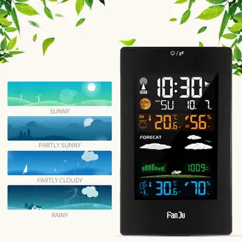 

LED Display Multicolor Digital Wireless Weather Station Gift Alarm Clock Prompt Automatic Weather Forecast Waterproof Sensors