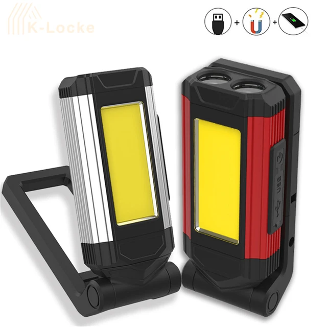 Linterna de trabajo led plegable recargable con imán Dm