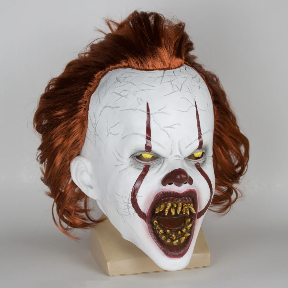 Лидер продаж, светодиодный маска Джокера в стиле ужасов, косплей, Стивен Кинг, два клоуна, латексные маски, шлем, Хэллоуин, вечерние реквизиты, люкс