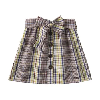

Children A-line Skirt Fashion Toddler Kids Baby Girl Plaids Tutu Skirts Bow-knot Button Xmas Skirts Kids Girls Princess Clothes