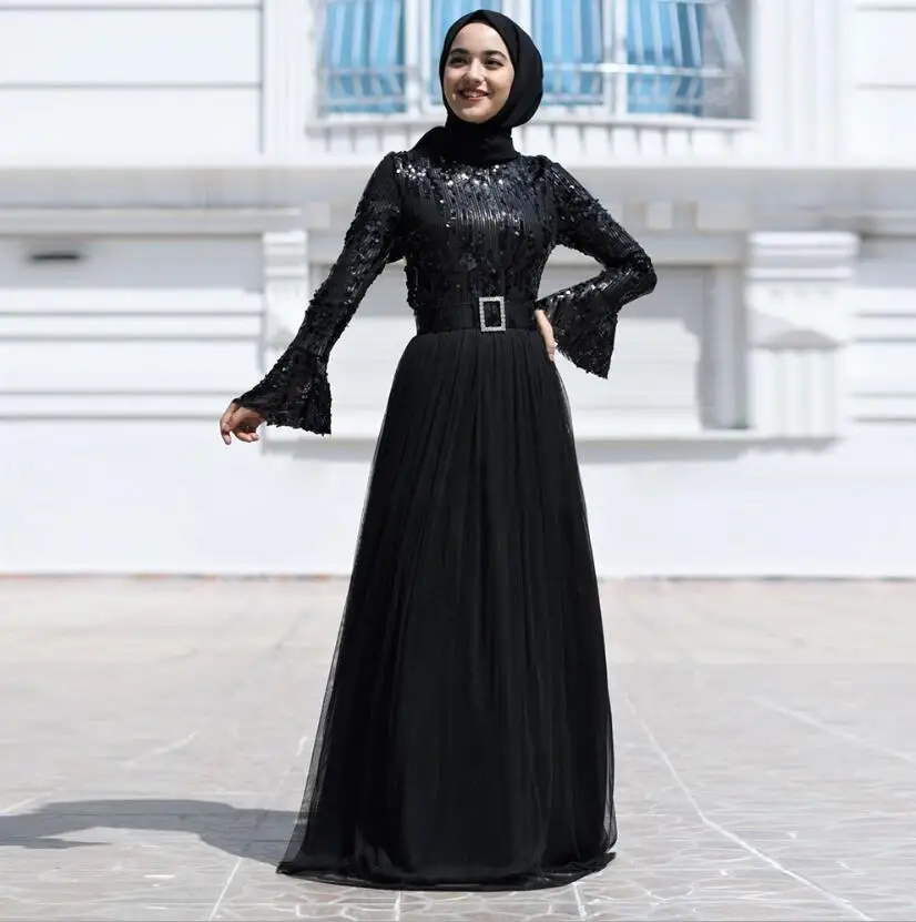 Muslim Sequin Turkey Clothing Robe De Soiree Jilbab Embroider Robe
