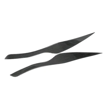 

2X Carbon Fiber Headlight Eyebrow Eyelid Cover Trims for BMW E90 E91 05-12