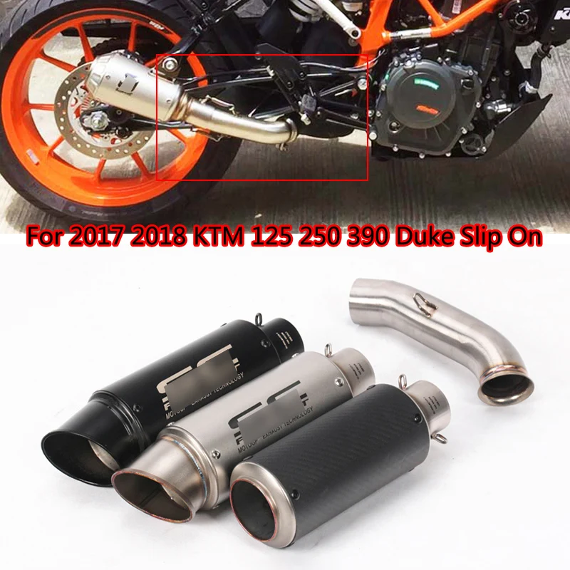 Для KTM 125 250 390 Duke RC390 выхлопная труба скользящая 51 мм мотоциклетная средняя Хвостовая труба нет дБ убийца спасательная Модифицированная труба