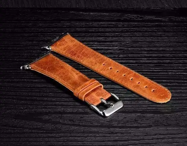 Натуральная кожа ремешок для apple watch ручной работы crazy horse кожаный ремешок на запястье для наручных часов iwatch серии 5/4/3/2/1 38 мм 42 мм 40 мм 44 мм