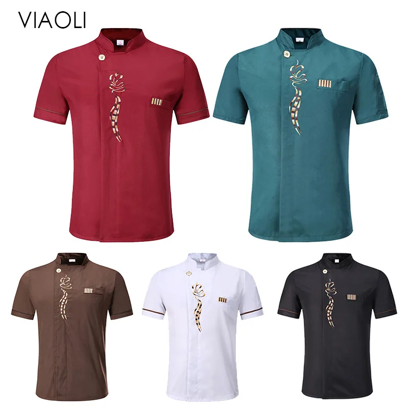 

Restaurant Kitchen Chef Uniform Breathable Double Breasted Shirt Chef Jacket+cap+apron works clothes for men Wholesale Unisex