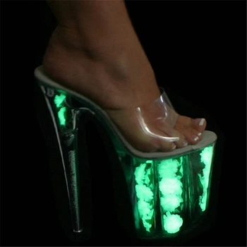 

20cm super high heels sexy stiletto heels with flash crystal stage dress shoes