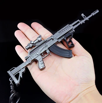 

18CM SVD AWM 98K Key Chain Model M762 Guns Metal Gun Model Military Collect Toys For Children Gifts PUBG CS GO Keyring