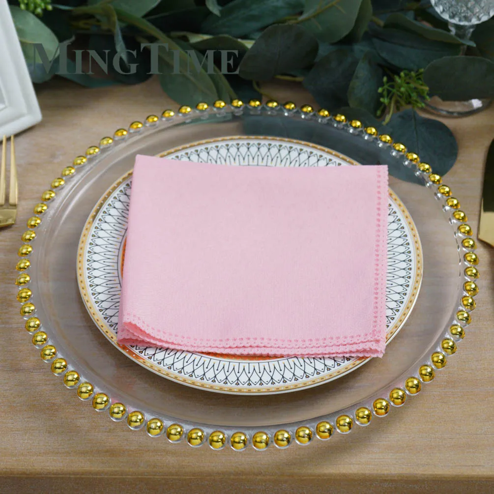 Linen Polyester Diner Napkins Handkerchief Hanky Gold Wedding Party Birthday Banquet Restaurant Supplies 30cm X 30cm linen napkins polyester napkins