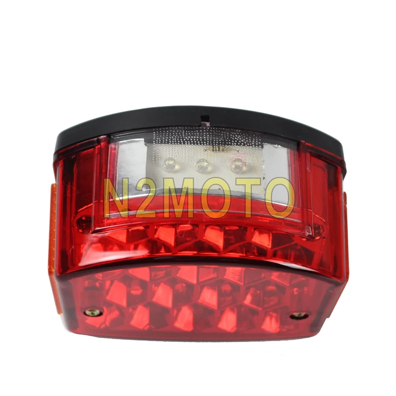 12V Красный светодиодный задние габаритные огни мотоцикла номерного знака светильник задние тормоза стоп-сигнал для МГ 125 cc Карпаты 50cc