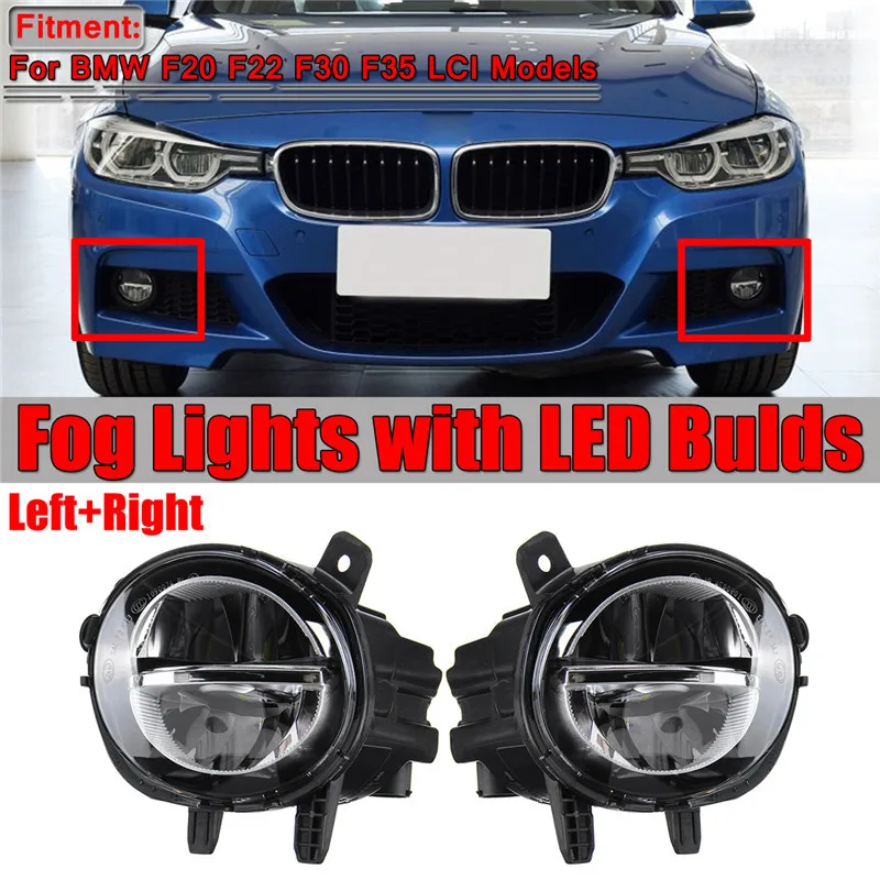 

1 Pair Car Front LED Fog Light Fog Lamp DRL Driving Lamp For BMW F20 F22 F30 F35 LCI With LED Bulds 63177315559 63177315560
