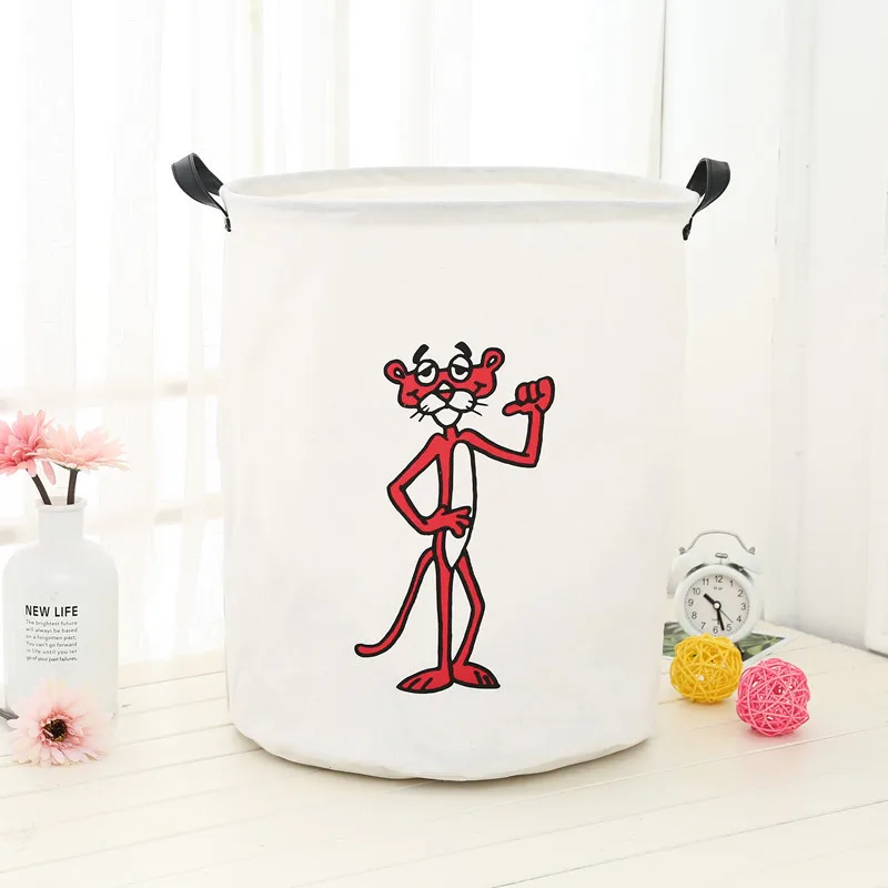 40x50cm Pink Panther Корзина для пикника подставка с корзиной коробка для хранения игрушек супер большой мешок хлопок стирка грязная одежда большая корзина Органайзер ручка - Цвет: 40x50cm Pink Panther