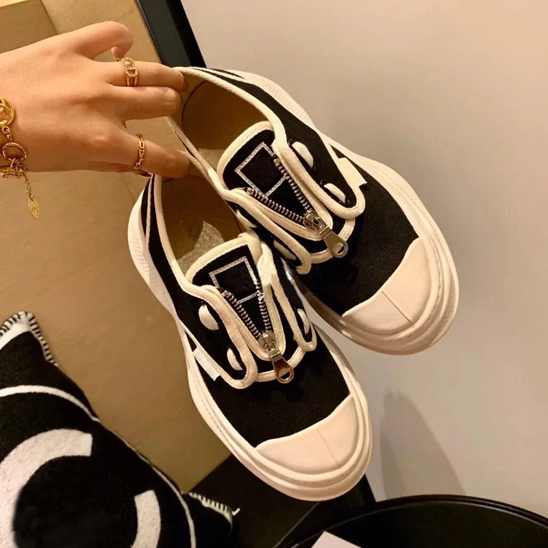 2020 Autumn New Fashion Breathable Womens NonSlip Shoes High Tied Zipper round Toe Casual Shoes