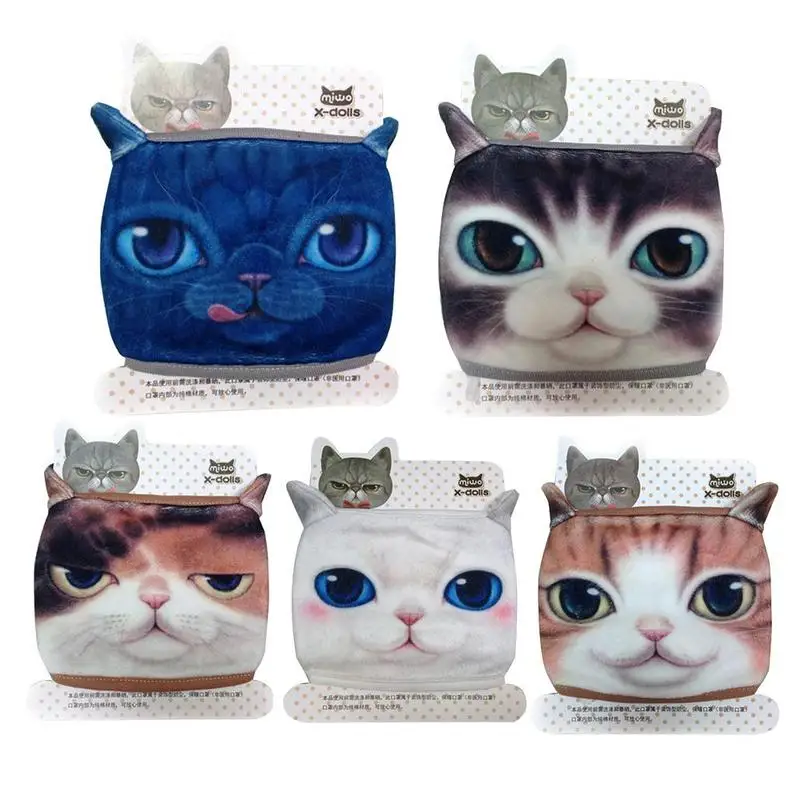 

1pc Cotton Fabric Anti Dust Pollution Masks Unisex Cute Cat Mouth Mask Cotton Fabric Anti Haze Flu Cotton Face Cover For Adult