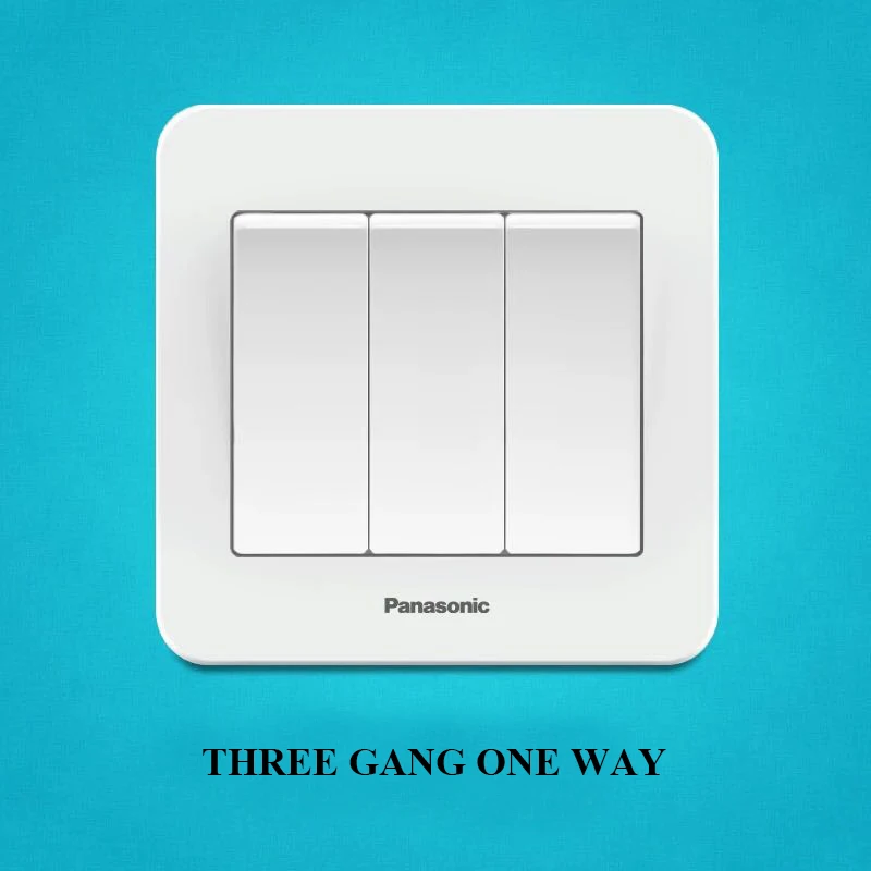 Panasonic Стандартный Переключатель кнопочный выключатель света 1 банда 2 банды 3 банды 1 способ 2 пути настенный выключатель домашний выключатель света - Цвет: THREE GANG ONE WAY
