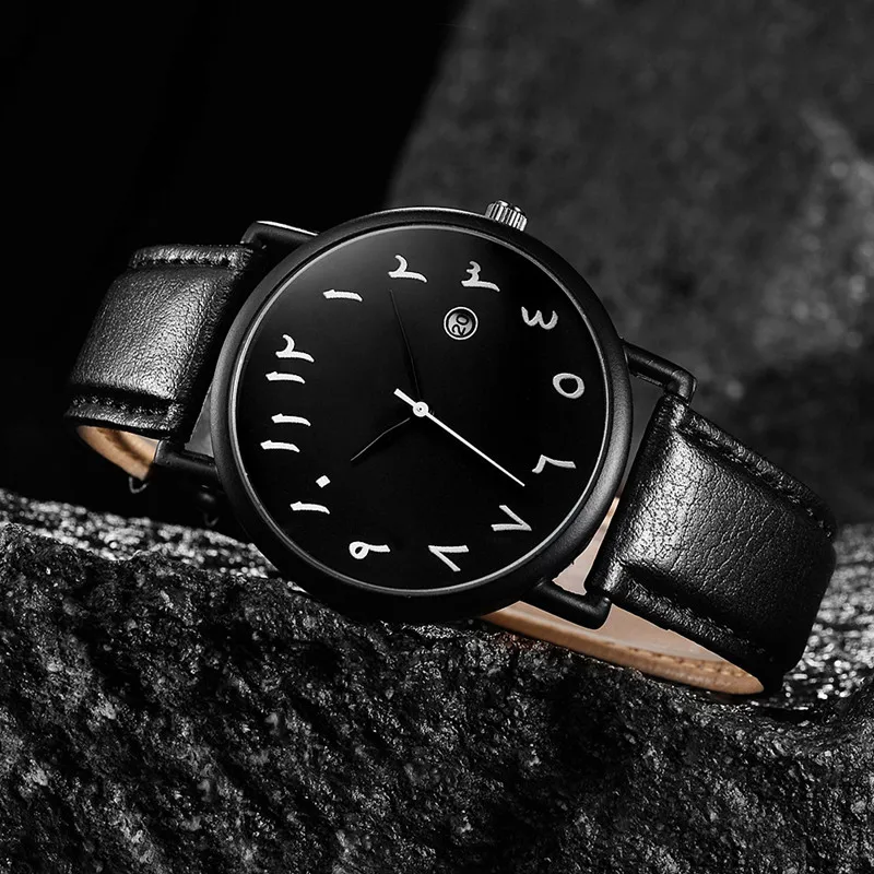 Mens Watches 2023 Luxury Brand Leather Wrist Watch for Men Arabic Numerals Date Casual Sport Quartz Wristwatch Relogio Masculino 6