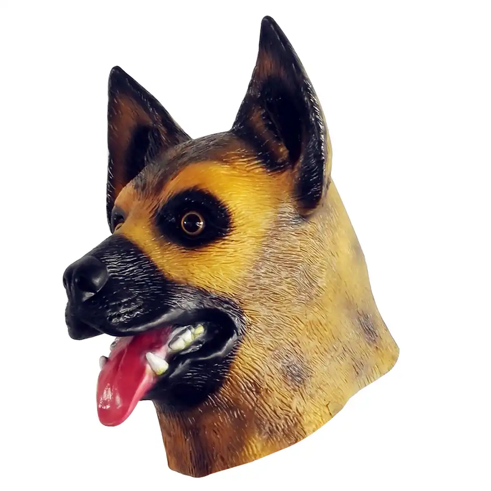 animal dog head full face latex party mask hallo