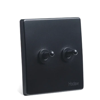 

Black Lever 2-Gang Retro Toggle Switch 86 Type Wall Lamp Switch Single Double Control Light Switch 10A220V