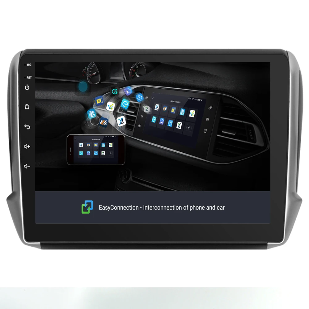 Cheap 10.2 "2.5D Car DVD Multimedia player For Peugeot 2008 208 Android 9.0 Radio Tape Recorder Navigation GPS 3