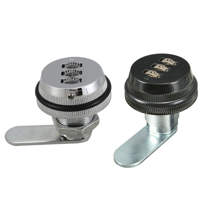 

2 Pcs Alloy Code Combination Cam Lock Keyless Post Mail Box Cabinet RV 3 Dial , Black & Silver