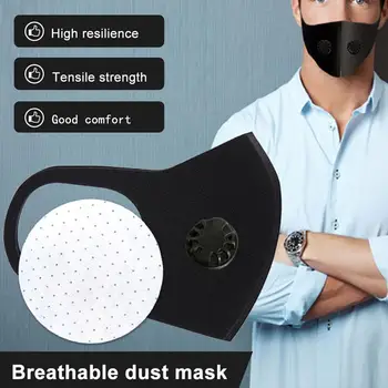 

Black Anti- Dust Allergy Mask PM2.5 Recyclable 1 single Air Valve With 1 Filter Replacement Gasket