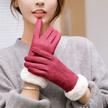 

Hot Selling Ski Gloves Women Autumn Winter Warm Touching Screen Fleece Lined Thickened Outdoor Sports Gloves -B5