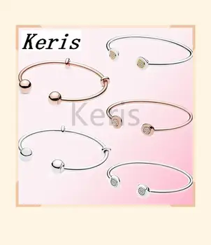 

2019 100% 925 Silver Strong Points 1:1 up two-signature color opened bracelet with sort of the form of ladies'wedding bracelet
