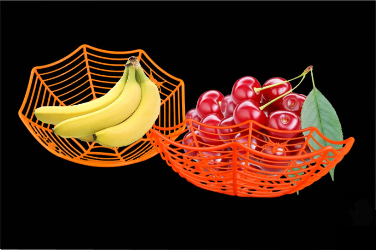 

2019 Plastic Spider Web Fruits Candy Basket Creative Spiderweb Bowl Halloween Party Decor Halloween decoration Party Supplies