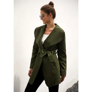 

SAGACE Autumn Winter Casual Loose Trench Coat With Sashes Oversize Adjustable Belt Long Section Overcoats Windbreaker Outwear