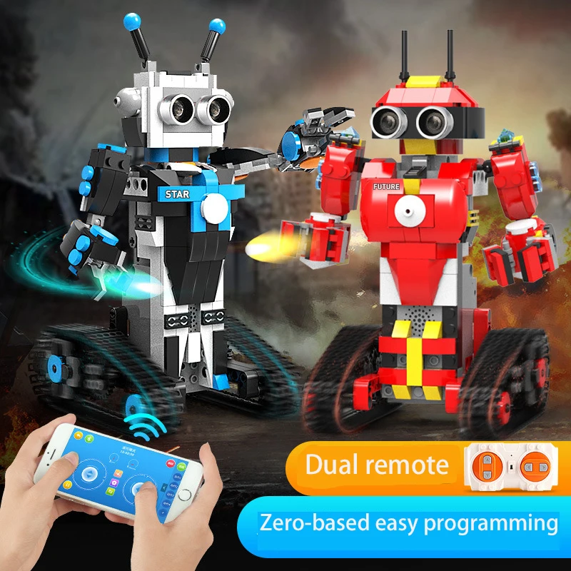  Science and education dual remote control programmable educational gift toy intelligent programming