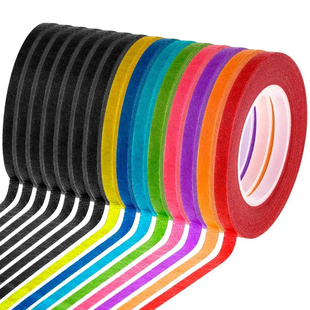 Suministros de arte para niños etiquetado o codificación Cinta de colores decorativa cinta de carrocero de colores para artes y manualidades 10 rollos de colores 