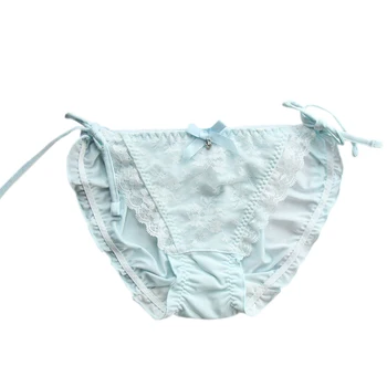 

2017 New Girls Women Cute Lolita Kawaii Princess Panties Japan Fashion Lace Bow Pearls Underwear Sexy Brief AB088