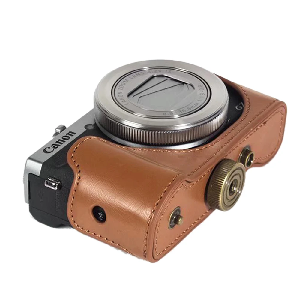 Bolsa de Câmera de Couro pu para Canon Capa Rígida Powershot g7 x G7x Mark ii Iii G7xii G7xiii Mark2 Mark3 G7x2 G7x3 2023 - Image 2