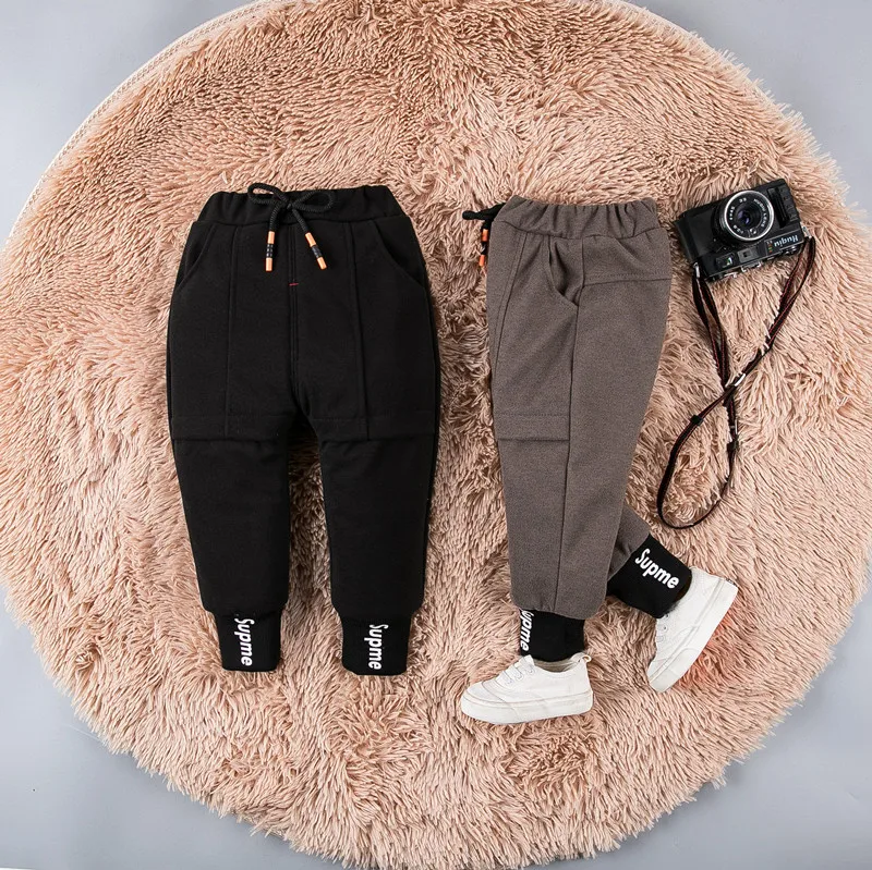 Childrenswear 0-4-Year-Old BOY'S Winter Brushed And Thick Star? Cotton Pants Small CHILDREN'S Outer Wear Casual Pants
