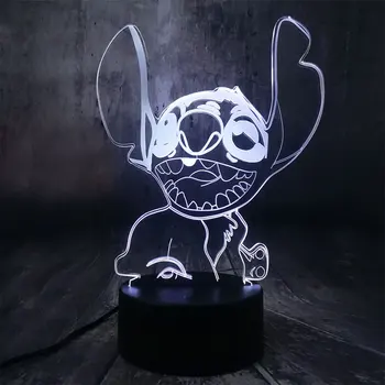 

3D Cartoon Cute Stitch 7 Colors Touch Bedroom Lights Atmosphere Decoration Table Lamp Novelty Kids Gifts Home Decoration