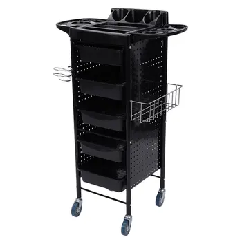 

New Steel Frame Mesh Removable Multi-functional Trolley For Beauty Salon Or Pet Groomers With 5 Drawers And 6 Tiers