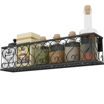 

1pack Kitchen shelf free punching wall-mounted storage rack condiment seasoning shelf Spice Rack wx8071716