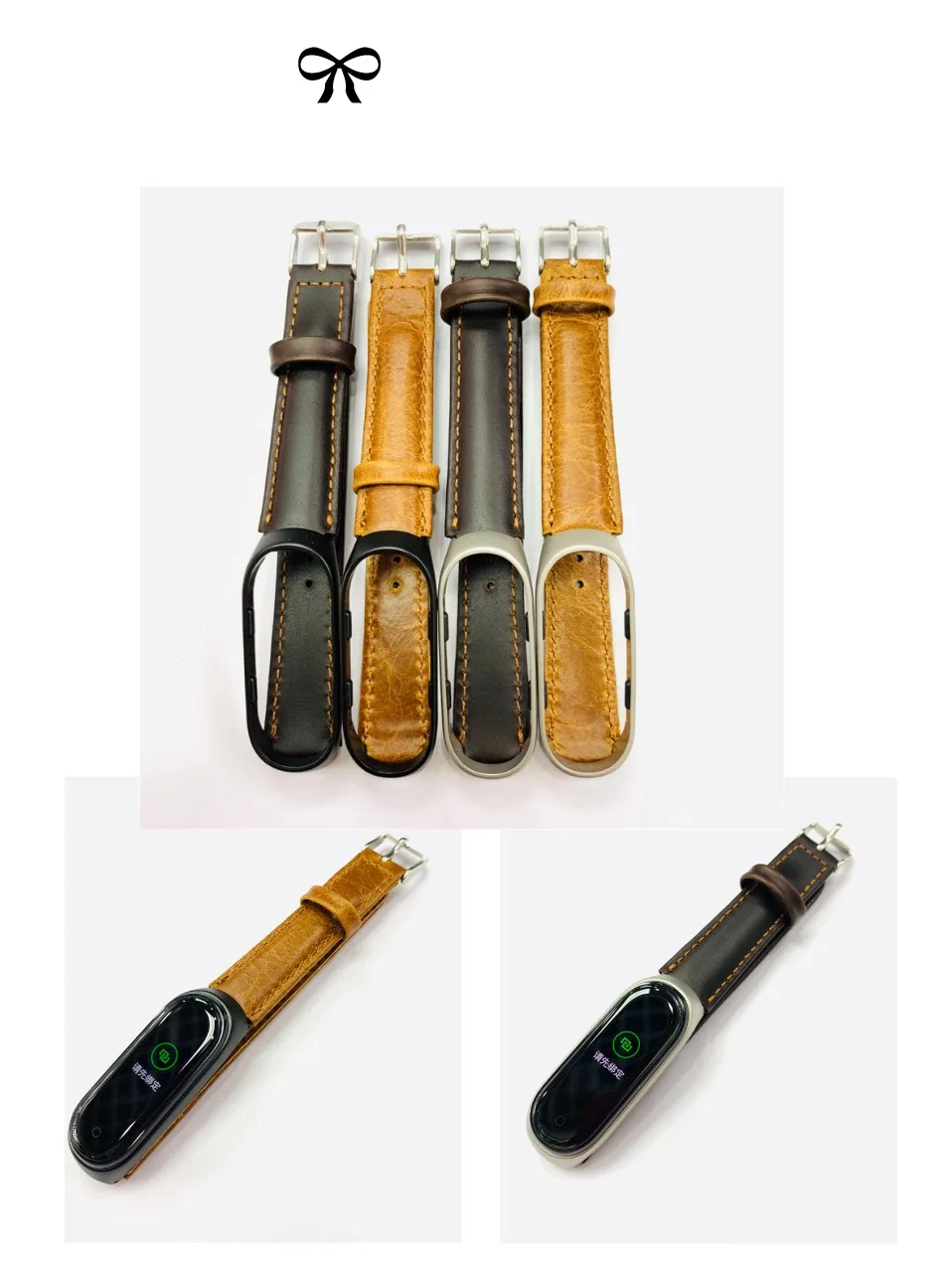 Genuine Leather Strap For Xiaomi Mi Band 3 4 Smart accessories Wrist Strap With Metal Case Cover For Xiaomi Mi Band 4 Wristbands