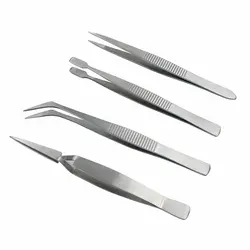 New-4Pcs/Набор прецизионных нержавеющая сталь Tweezers Толстая Электроника щипцы для бровей Пинцет Противоскользящий макияж ремонт мульти