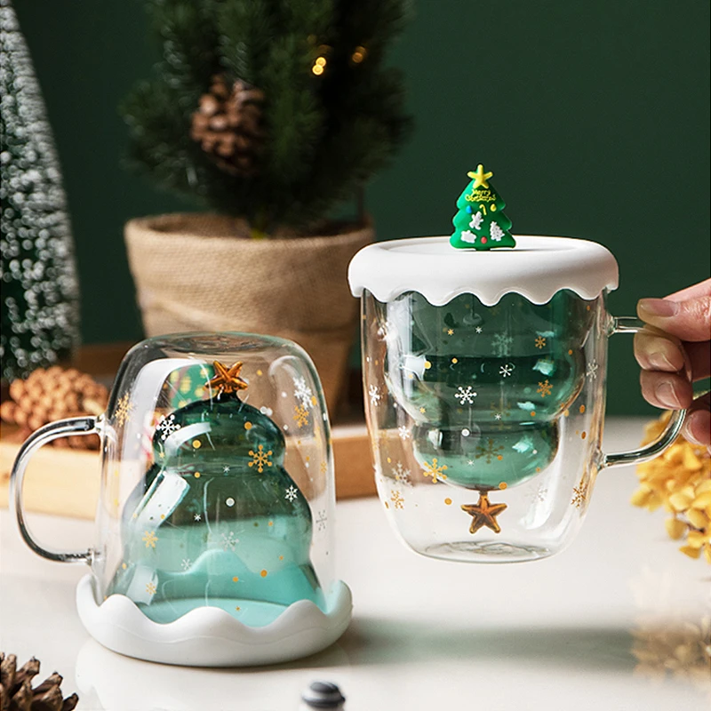 Santa Claus Glass Coffee Mug, Santa Claus Mugs