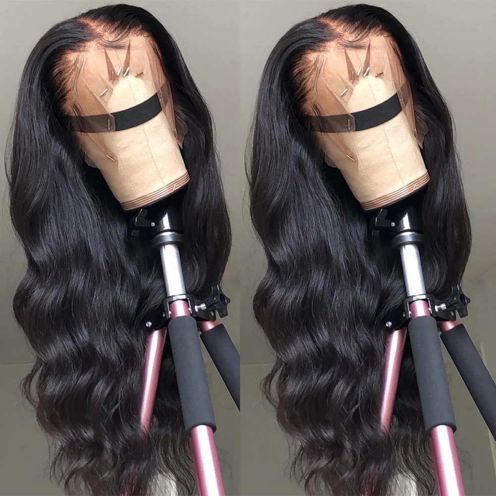 Body Wave Lace Front Human Hair Wigs Pre plucked With Natural Hairline 13X4 Remy Peruvian Closure Wig 150 density | Шиньоны и парики