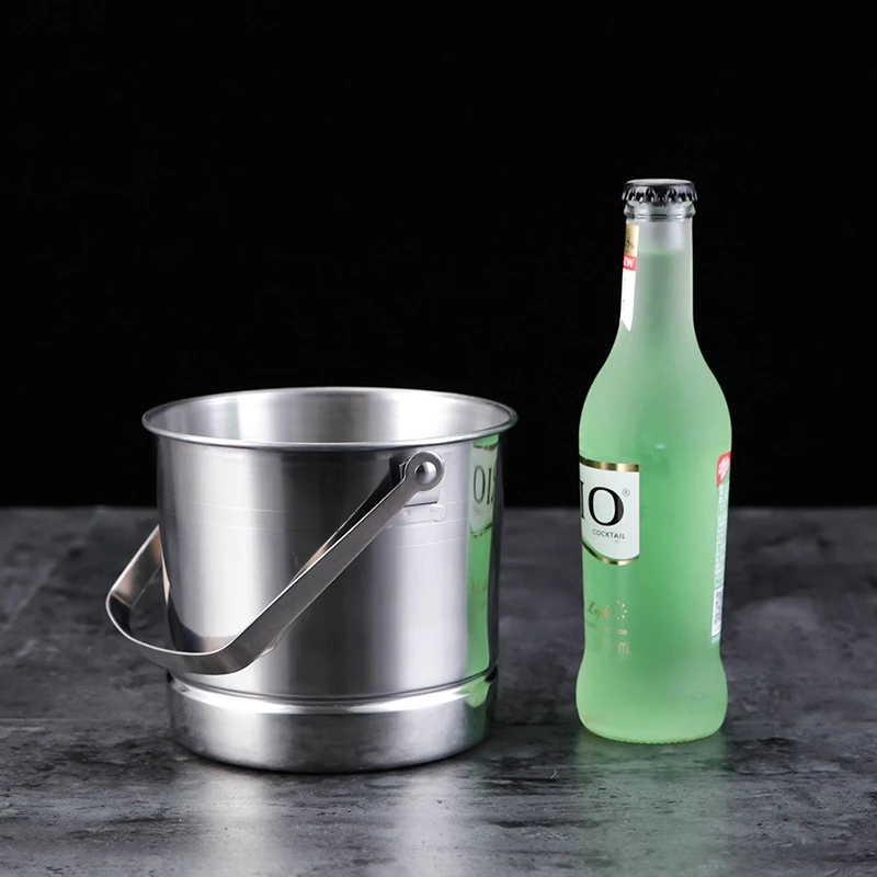 1.5L Stainless Steel Ice Bucket Wine Champagne with Strainer & Ice Tong Barware