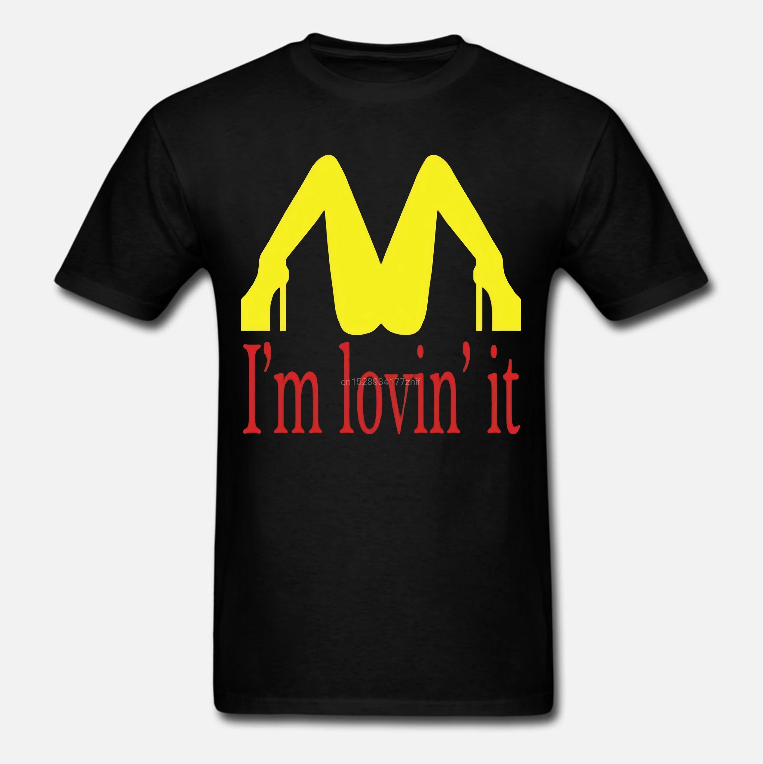 I M Loving It Tee Black T Shirt Funny Sexy Legs Mcdonalds Men Boys 1 T Shirts Aliexpress